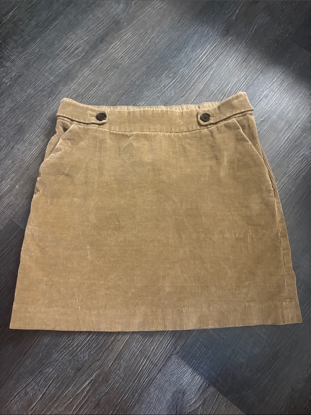 Banana Republic Tan Corduroy Mini Skirt with Button Waist
